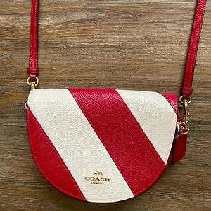 Red and Cream Coach Purse